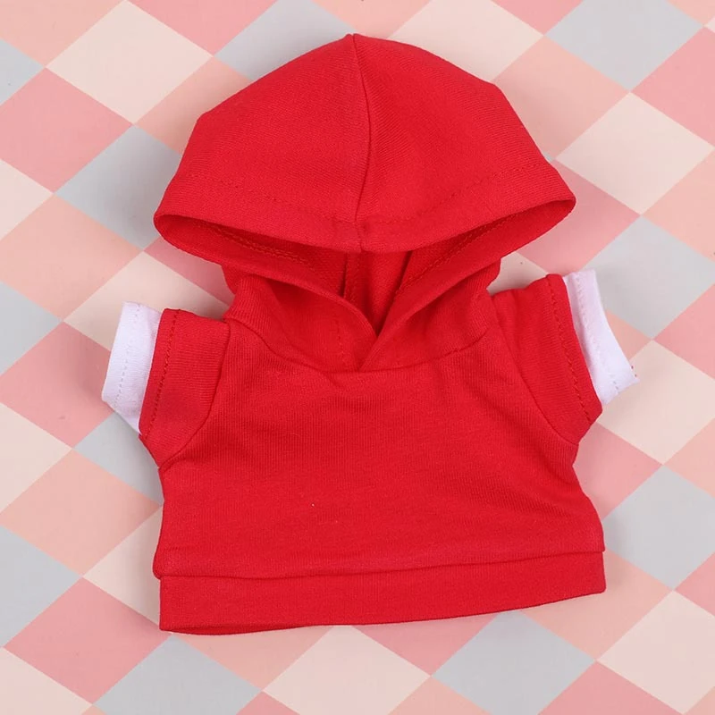 Blank Mini Doll Hoodies — Red no-logo mini cap pocket-free hoodie