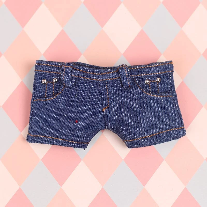 Doll Denim and Casual Pants Collection — Dark blue classic belt-loop denim pants studded