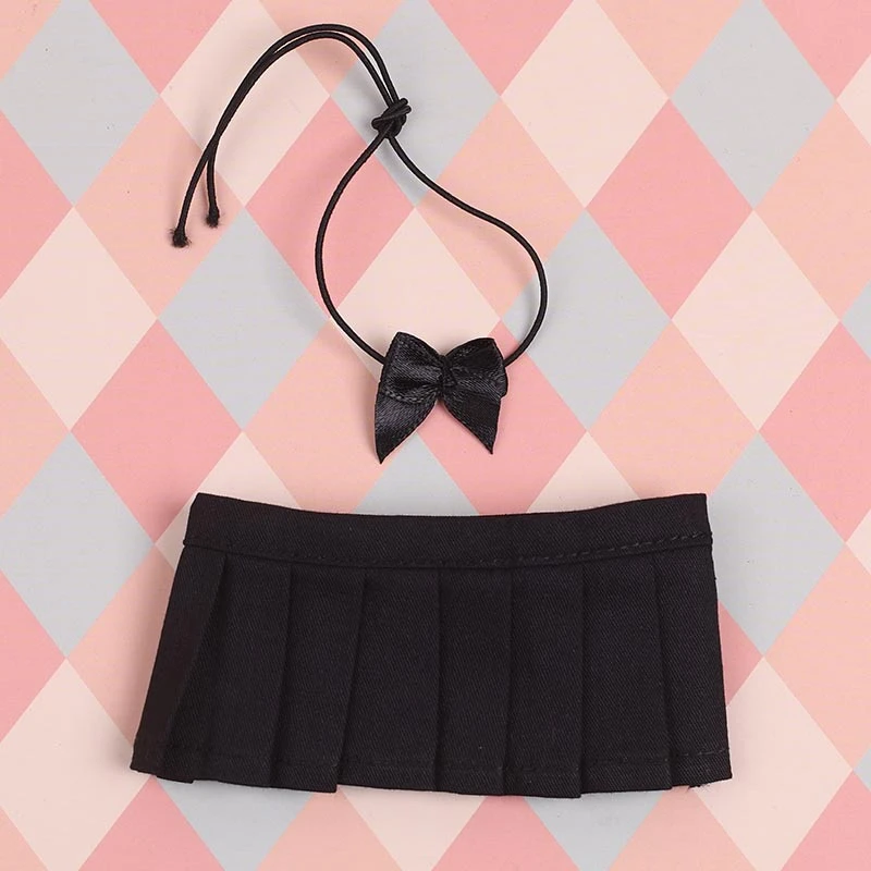 JK Pleated Doll Skirt Sets — Black pleated skirt collar flower 2-piece set