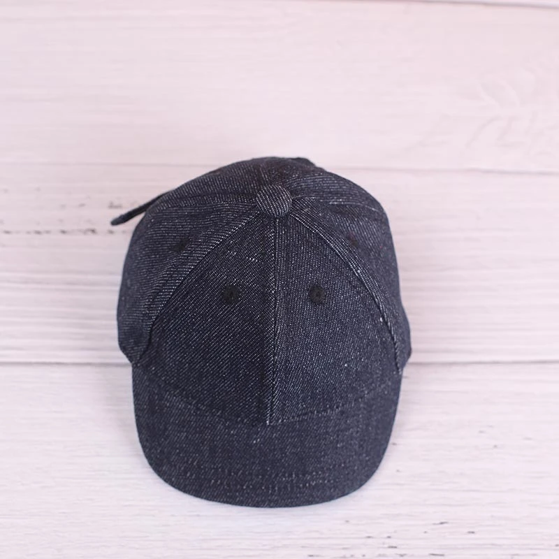 Mini Doll Baseball Caps — 20cm no-logo Blue-black denim baseball cap