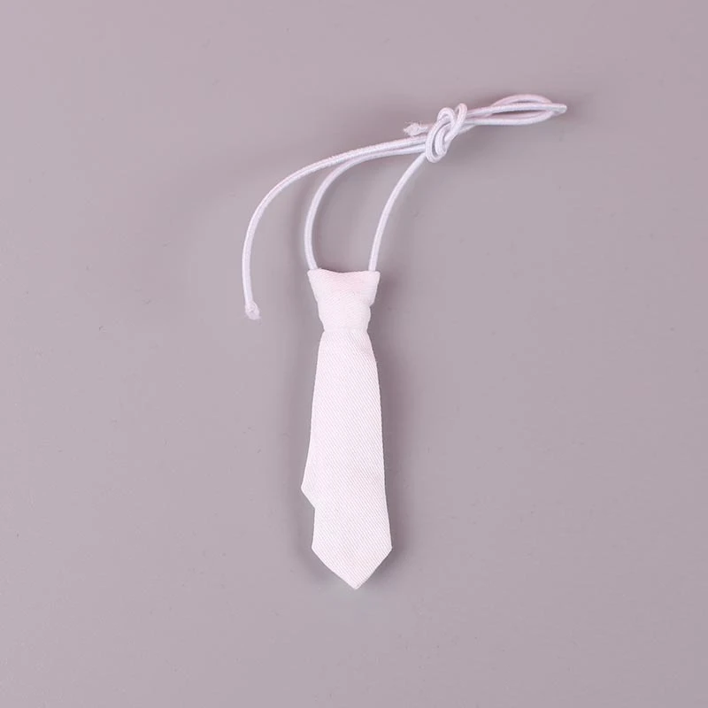 Mini Doll Bow Ties and Neckties — White necktie