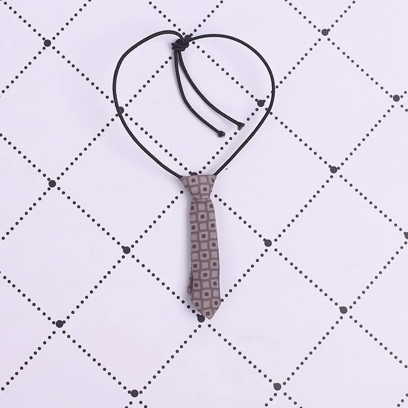 Mini Doll Bow Ties and Neckties — Brown geometric necktie