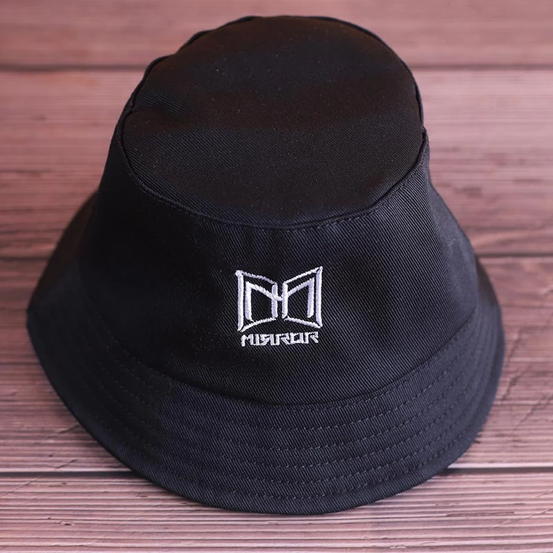 Mini Doll Bucket Hats and Caps — Black Square Mirror bucket hat embroidered