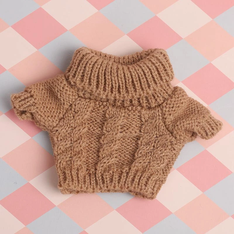 Mini Doll Sweaters — Brown turtleneck sweater