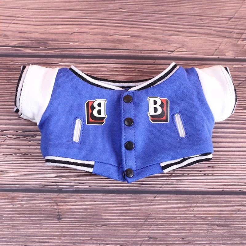 Mini Doll Varsity Jackets and Shirts — 20 cm Royal blue varsity jacket single piece