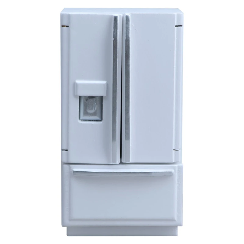 Miniature Double-Door Refrigerator — custom doll clothing and miniature accessory