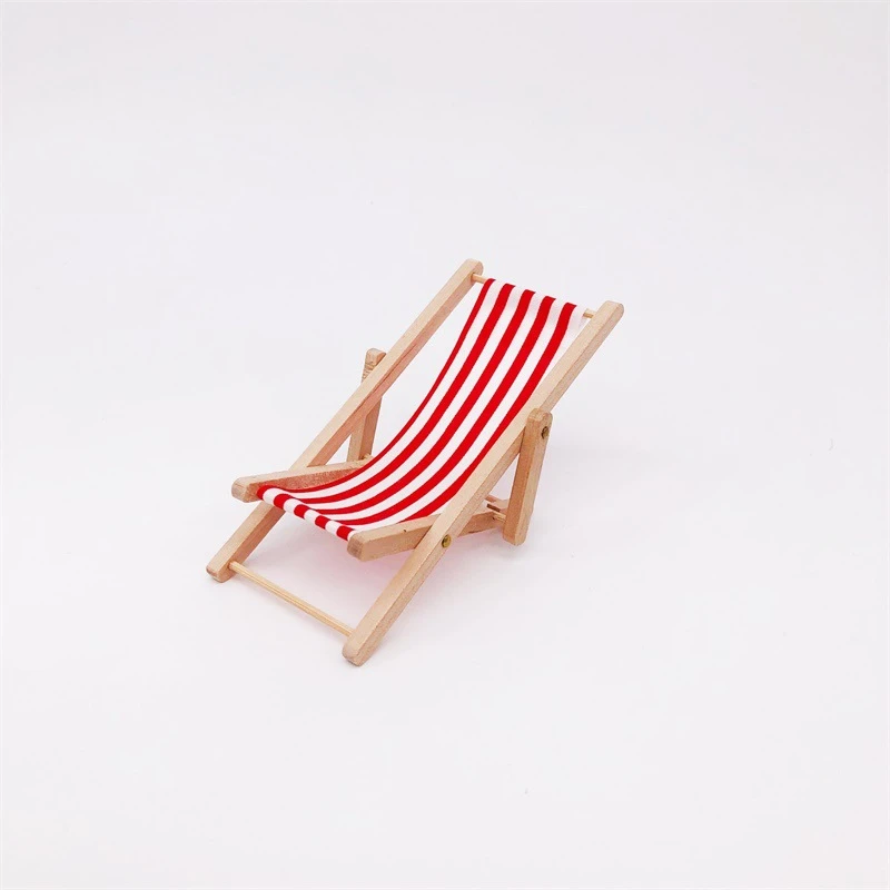 Miniature Folding Beach Lounger — custom doll clothing and miniature accessory