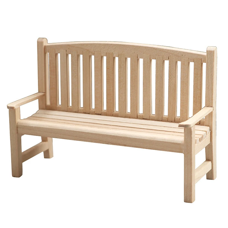 Miniature Garden Bench and Chair Set — custom doll clothing and miniature accessory