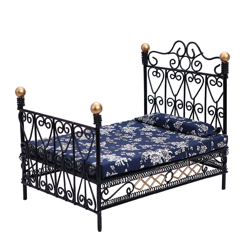 Miniature Iron Doll Bed — custom doll clothing and miniature accessory