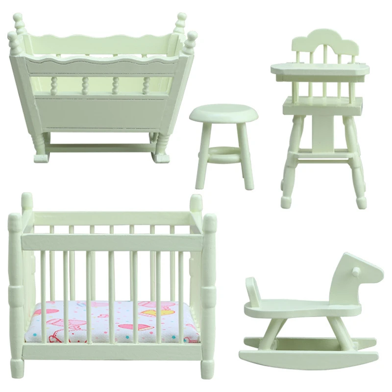 Miniature Nursery Furniture Set — custom doll clothing and miniature accessory