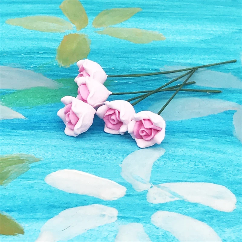 Miniature Rose Stems in Three Colours — Pink