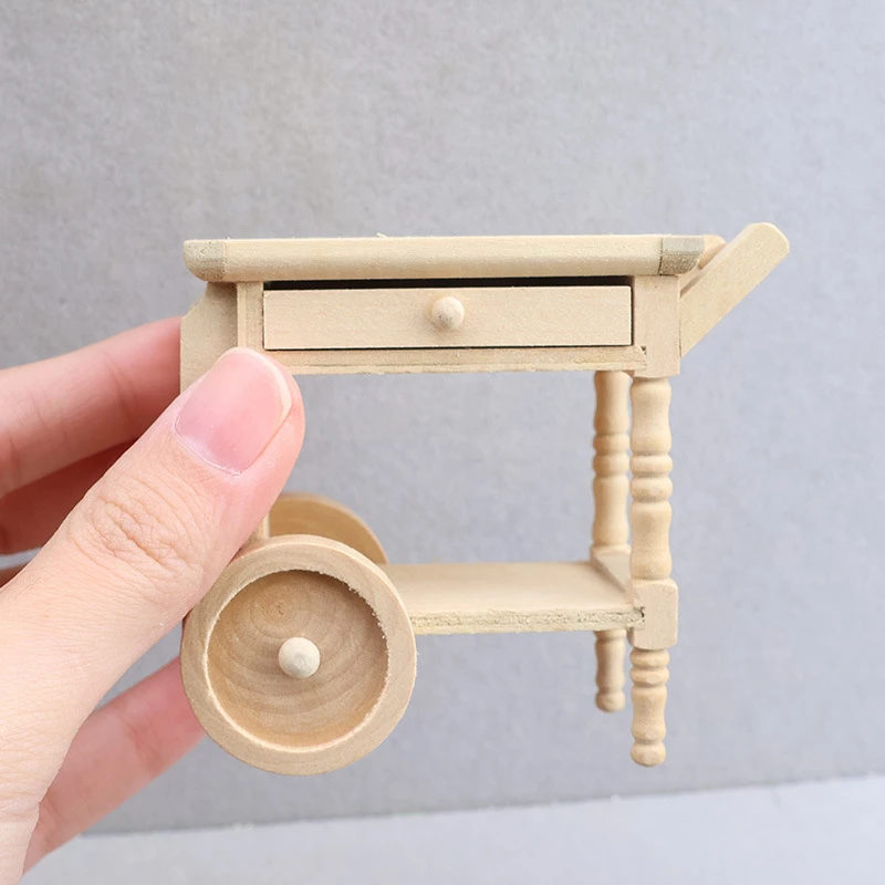 Vintage Miniature Tea Trolley — custom doll clothing and miniature accessory