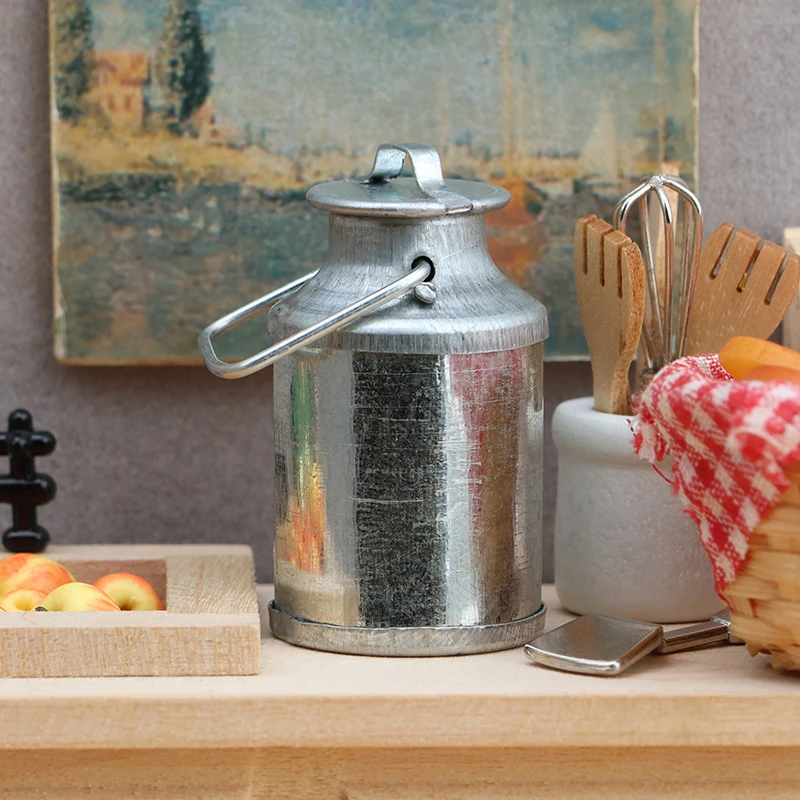 Vintage Miniature Tin Kettle and Milk Jug — custom doll clothing and miniature accessory