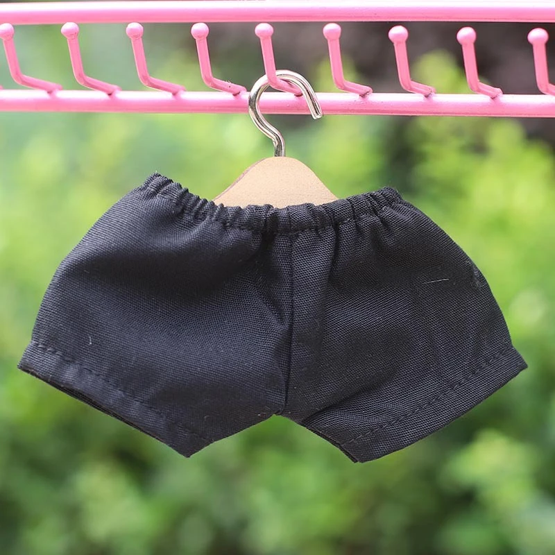Patterned Elastic Doll Pants — Black elastic-waist pants