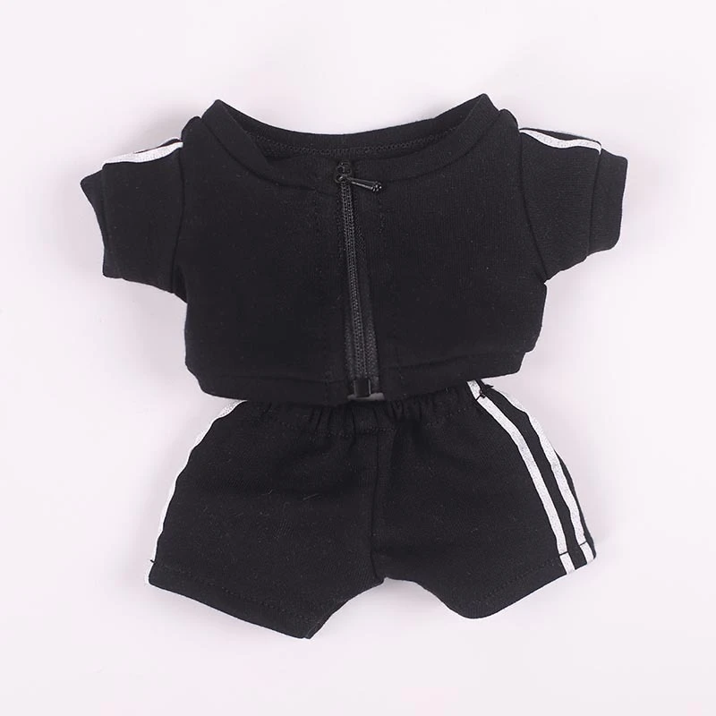 Two-Piece Doll Tracksuits — Black blank tracksuit 2-piece set