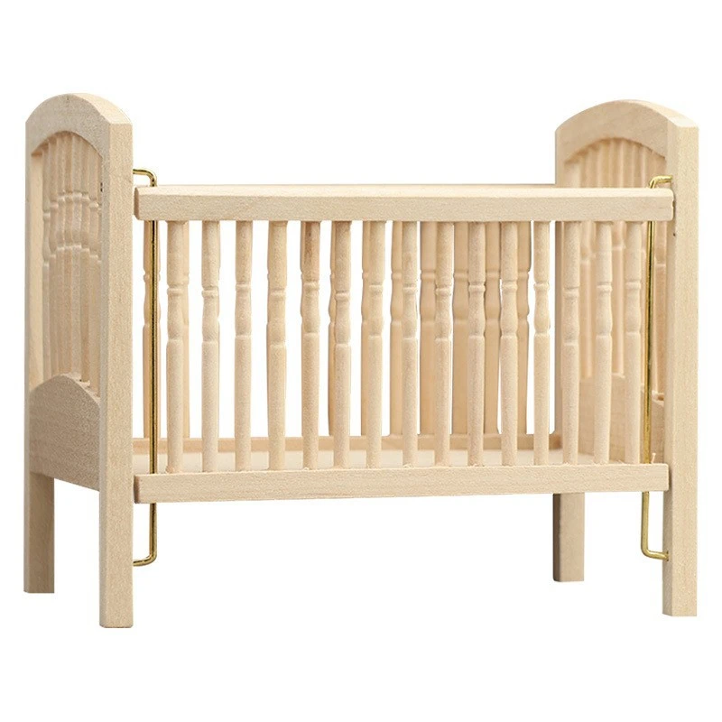 Unpainted Miniature Cot — custom doll clothing and miniature accessory